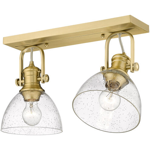 Hines 2 Light 18 inch Brushed Champagne Bronze Semi-flush Ceiling Light